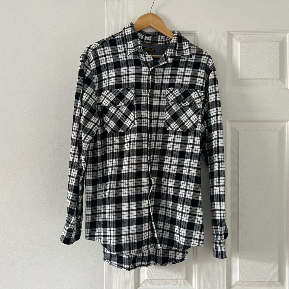 Anchorage expedition brand flannel plaid button shirt size large